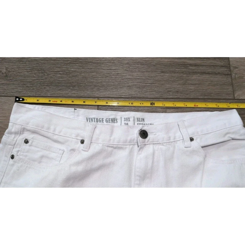VINTAGE GENES BLACK LABEL SLIM FIT COMFORT  WHITE DENIM JEANS MEN'S SZ 38X30 EUC